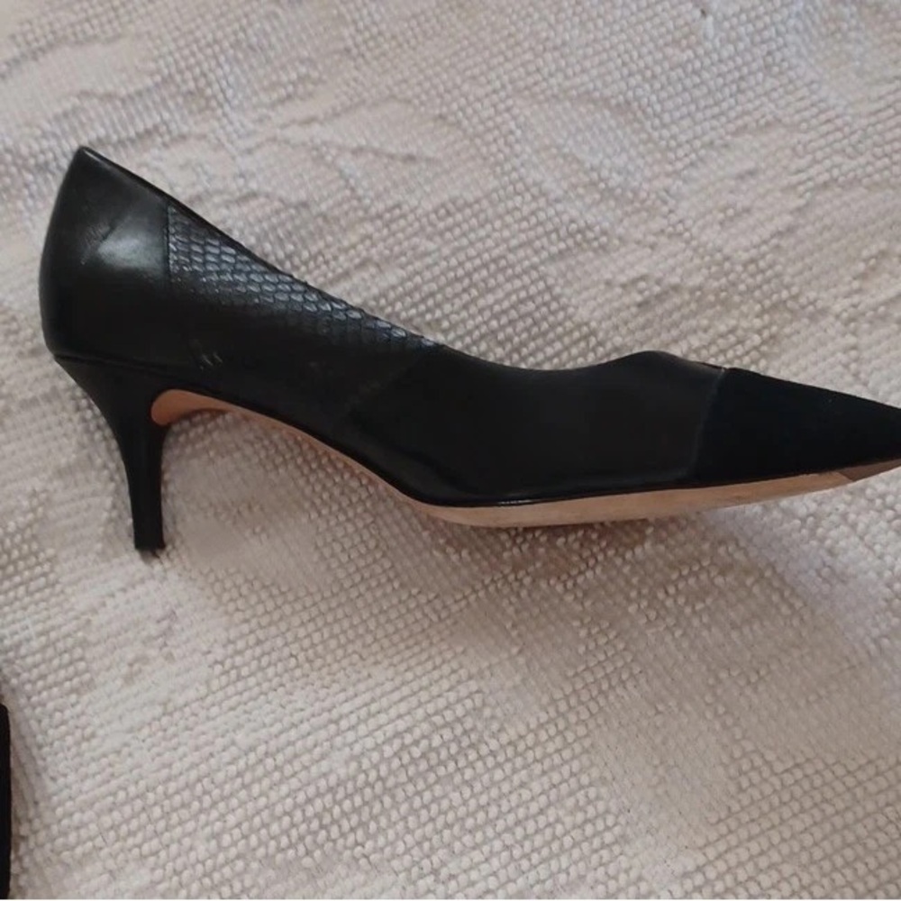 Coach Black Pointed-Toe Leather Stiletto Pumps - Picture 4 of 6
